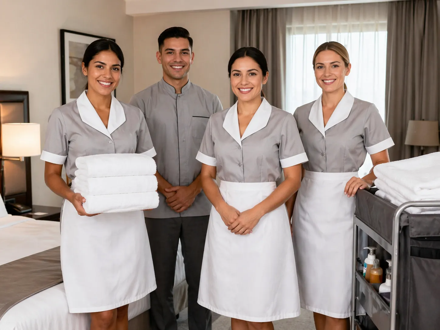 Equipo de housekeeping en hotel de Palm Beach — Team Plus empleos hoteleros Florida